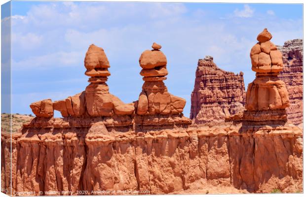 Three Sisters Hoodoos Goblin Valley State Park Roc Canvas Print by William Perry