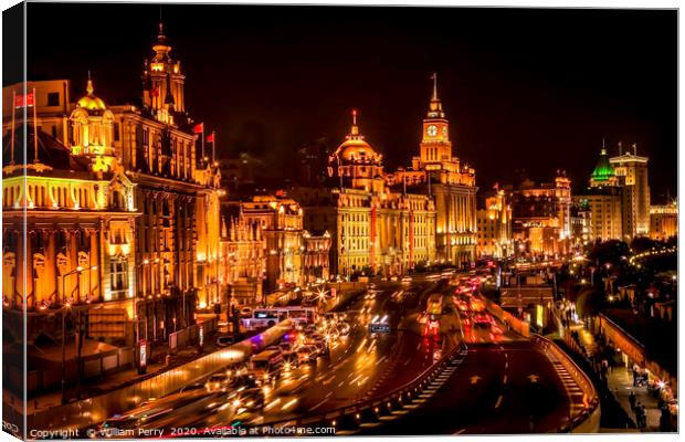 The Bund in Shanghai China  Canvas Print by William Perry
