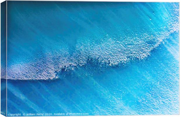 Blue Iceberg Closeup Abstract Background Antarctic Canvas Print by William Perry