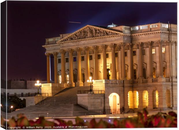 House of Representatives US Capitol North Side  Ni Canvas Print by William Perry