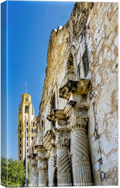 Alamo Mission Independence Battle Site San Antonio Canvas Print by William Perry