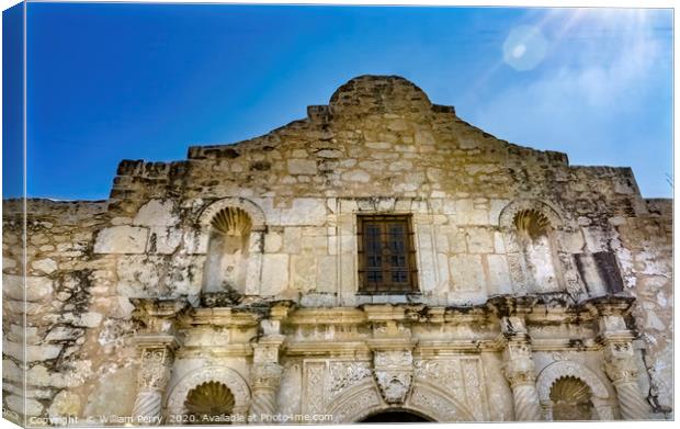 Sun Rays Alamo Mission Independence Battle Site Sa Canvas Print by William Perry
