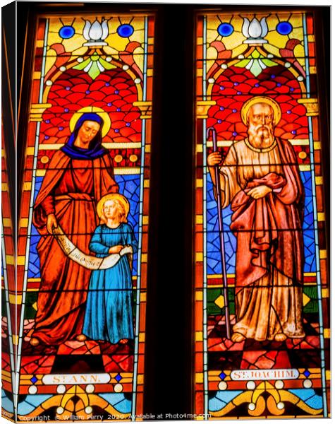 Saints Stained Glass San Fernando Cathedral San An Canvas Print by William Perry
