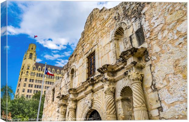 Alamo Mission Battle Site Emily West Hotel San Ant Canvas Print by William Perry