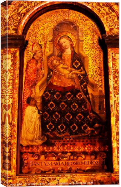 16th Century Madonna Christ Painting Seville Cathe Canvas Print by William Perry