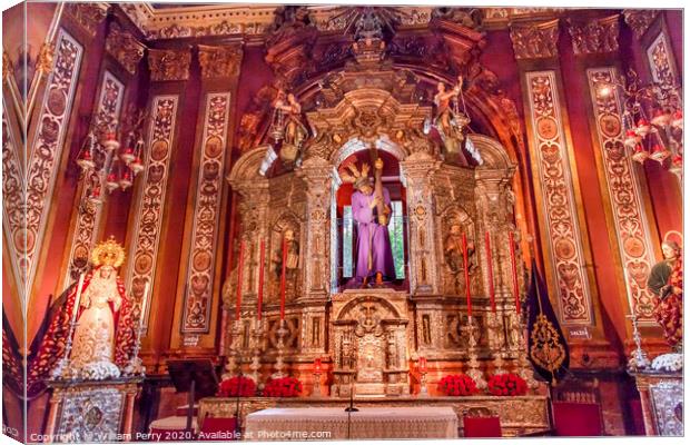 Basilica Jesus Mary Statues Church of El Salvador Seville Andalusia Spain Canvas Print by William Perry