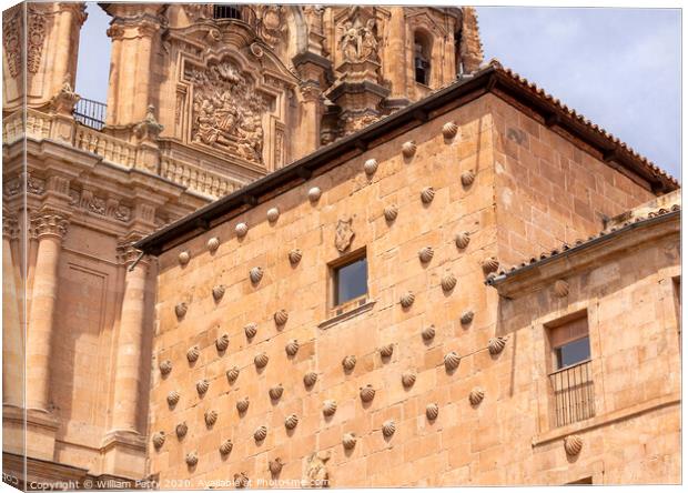 House of Scallop Shells Casa de la Conchas Salamanca Castile Spain Canvas Print by William Perry