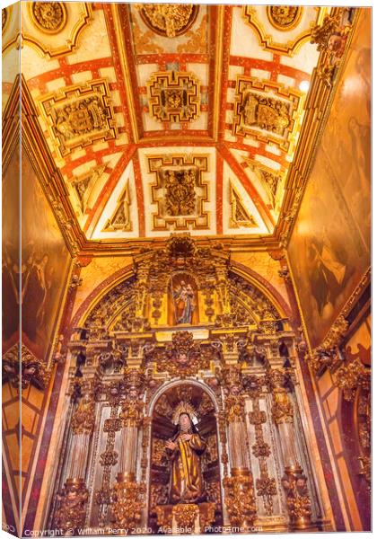 Convento de Santa Teresa Basilica Altar Avila Castile Spain Canvas Print by William Perry