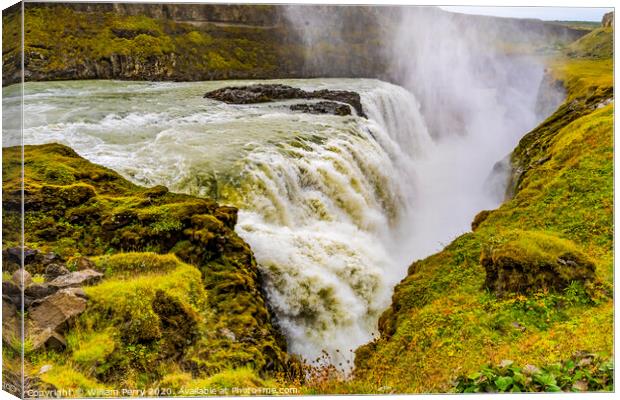 Gullfoss Waterfall Golden Circle Iceland Canvas Print by William Perry