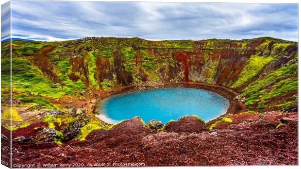 Kerio Volcano Crater Lake Golden Circle Iceland Canvas Print by William Perry