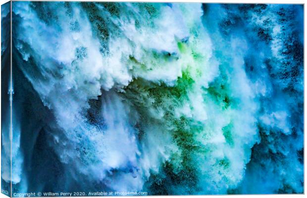 Snoqualme Falls Waterfall Abstract Washington  Canvas Print by William Perry