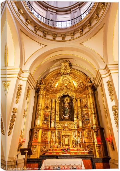 Basilica Dome Mary Baby Statue Santa Iglesia Collegiata de San Isidro Madrid Spain Canvas Print by William Perry