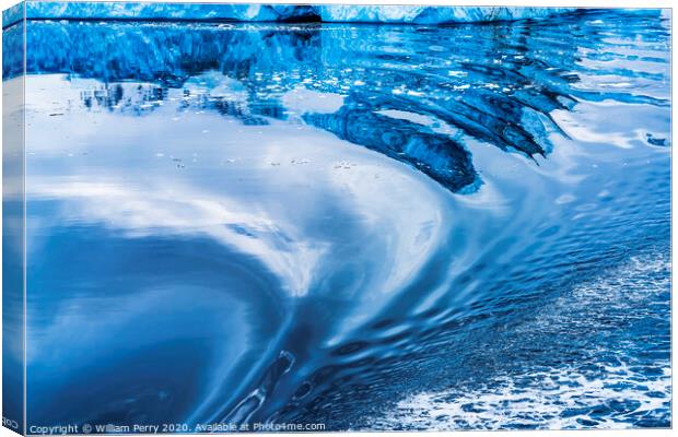 Snow Mountains Blue Glaciers Refection Dorian Bay Antarctica Canvas Print by William Perry