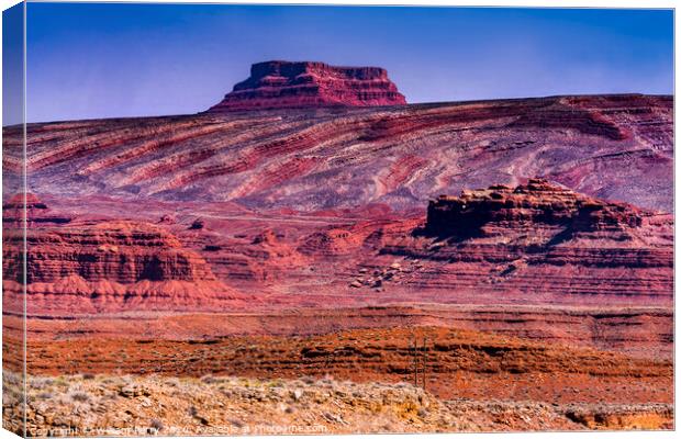 Colorful Canyon Cliff Mexican Hat Monument Valley Utah Canvas Print by William Perry