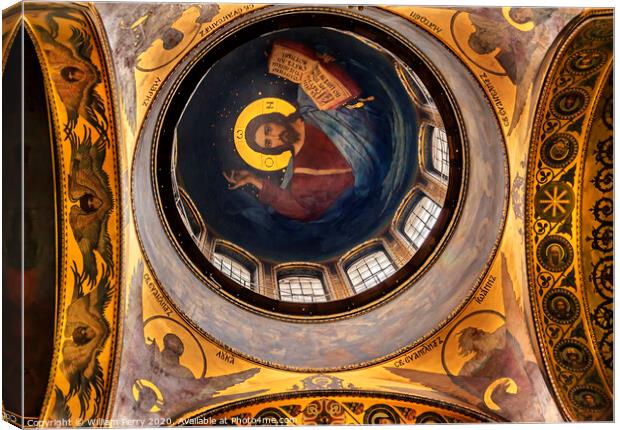 Jesus Dome Basilica Saint Volodymyr Cathedral Kiev Ukraine Canvas Print by William Perry