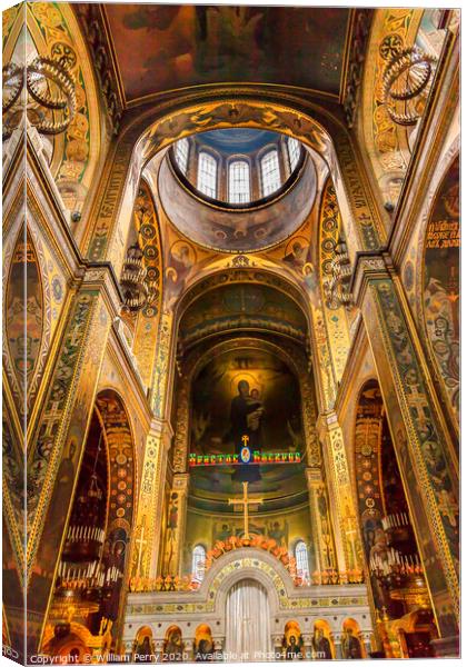 Basilica Dome Saint Volodymyr Cathedral Kiev Ukraine Canvas Print by William Perry