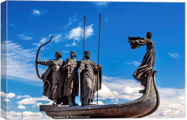 Founders Monument Dniper River Kiev Symbol Kiev Ukraine Canvas Print by William Perry