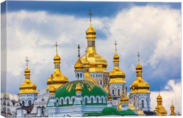 Uspenskiy Cathedral Lavra Cathedral Kiev Ukraine Canvas Print by William Perry