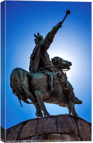 Bogdan Khmelnitsky Equestrian Statue Sofiyskaya Square Kiev Ukra Canvas Print by William Perry