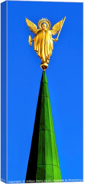 Archangel Michasel Statue Saint Sophia Sofia Cathedral Kiev Ukra Canvas Print by William Perry