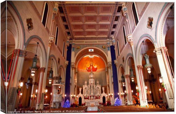 Christ the Pantocrator Interior Saint Peter Paul Catholic Church Canvas Print by William Perry