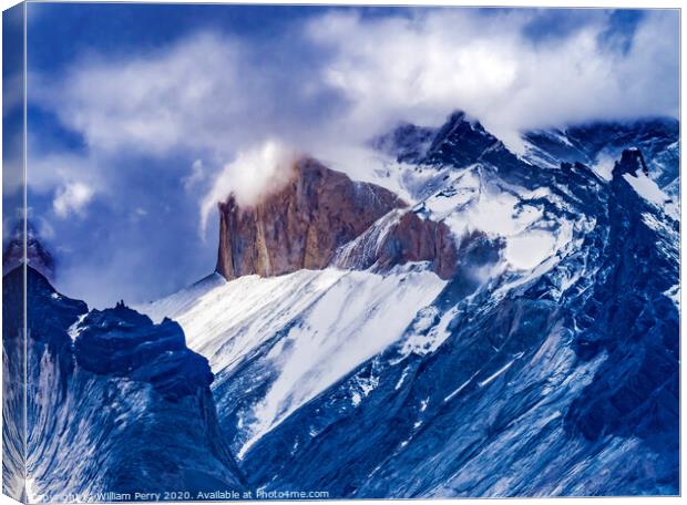 Brown Granite Cliff Torres del Paine Horns Area National Park Ch Canvas Print by William Perry