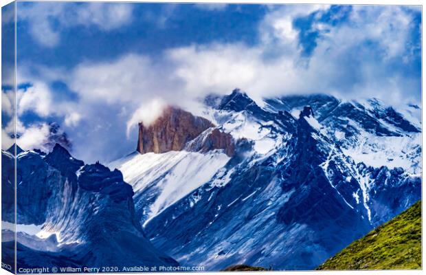 Brown Granite Cliff Torres del Paine Horns Area National Park Ch Canvas Print by William Perry