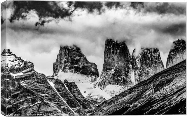 Towers Torres del Paine National Park Chile Canvas Print by William Perry