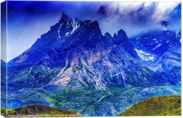 Paine Horns Torres del Paine National Park Chile Canvas Print by William Perry