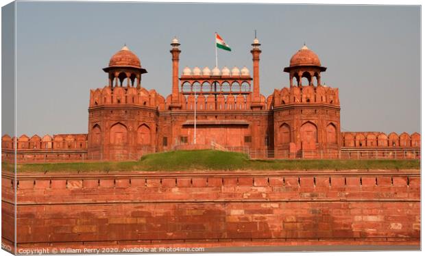 Lahore Front Gate Red Fort Delhi, India Canvas Print by William Perry