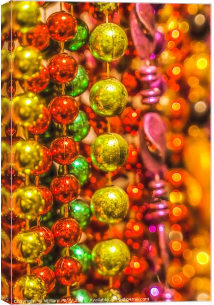 Colorful Glass Beads Mardi Gras New Orleans Louisiana Canvas Print by William Perry