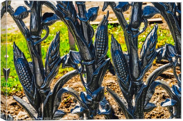 Corn Decorations Black Iron Gate Garden District New Orleans Lou Canvas Print by William Perry