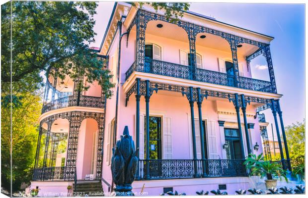 Colonel Short's Mansion Garden District New Orleans Louisiana Canvas Print by William Perry