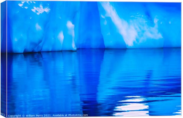 Blue Iceberg Reflection Paradise Bay Skintorp Cove Antarctica Canvas Print by William Perry