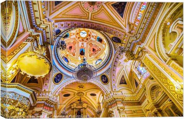 Colorful Our Lady of Remedies Church Cholula Mexico Canvas Print by William Perry