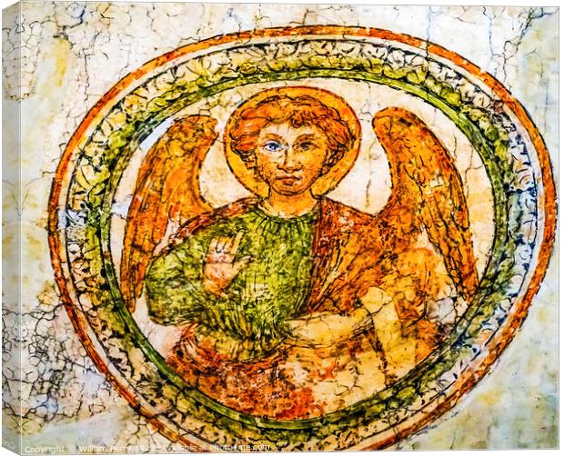Ancient Angel Wall Painting Santa Maria Gloriosa de Frari Church Canvas Print by William Perry
