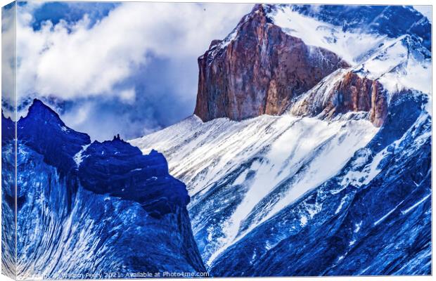 Brown Granite Cliff Torres del Paine Horns Area National Park Ch Canvas Print by William Perry