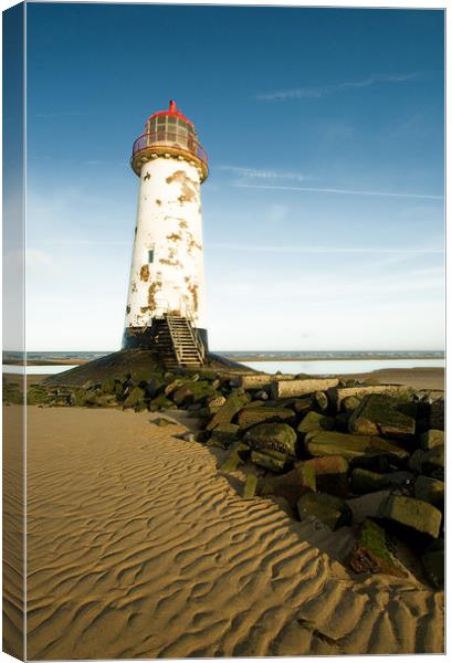 Lighthouse at Talacre Canvas Print by Wayne Molyneux