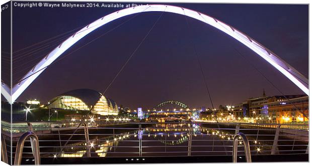 River Tyne Nightscape Canvas Print by Wayne Molyneux