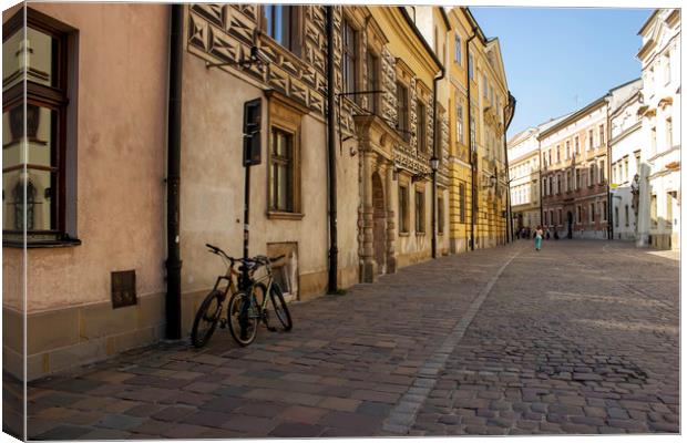 A Bicycle and European architecture street view in Canvas Print by Arpan Bhatia