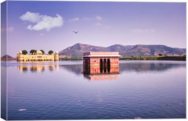 Wide angle shot of Jal mahal (Water Palace) agains Canvas Print by Arpan Bhatia