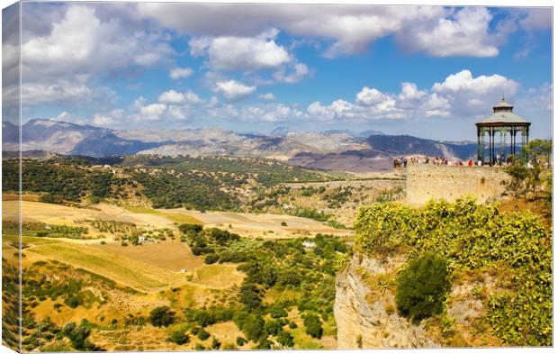 Ronda, Spain : Wide angle view of famous Ronda vil Canvas Print by Arpan Bhatia