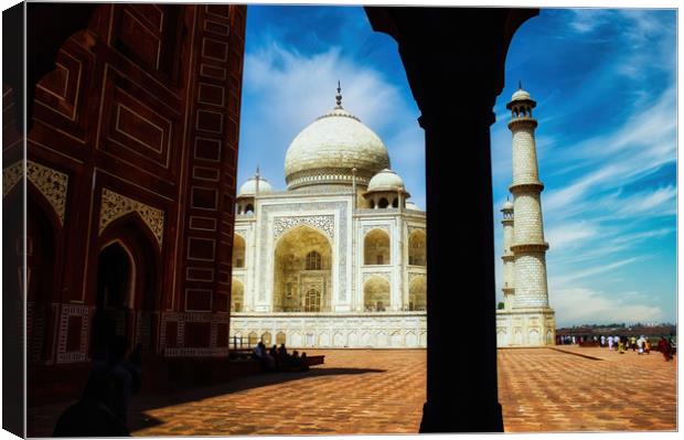 Agra, India -  A unique perspective wide angle sho Canvas Print by Arpan Bhatia