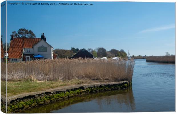 Sunny day on the Norfolk Broads Canvas Print by Christopher Keeley