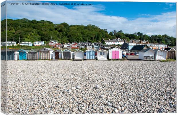 Lyme Regis beach huts Canvas Print by Christopher Keeley