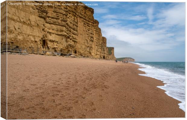 West Bay cliffs Canvas Print by Christopher Keeley