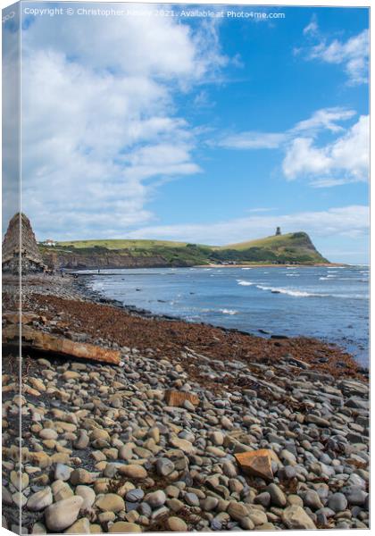 Blue skies at Kimmeridge Bay Canvas Print by Christopher Keeley