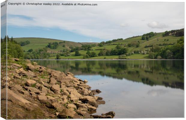Summer reflections on Ladybower Reservoir Canvas Print by Christopher Keeley