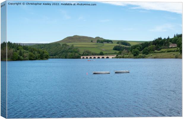Fishing boats on Ladybower Reservoir Canvas Print by Christopher Keeley