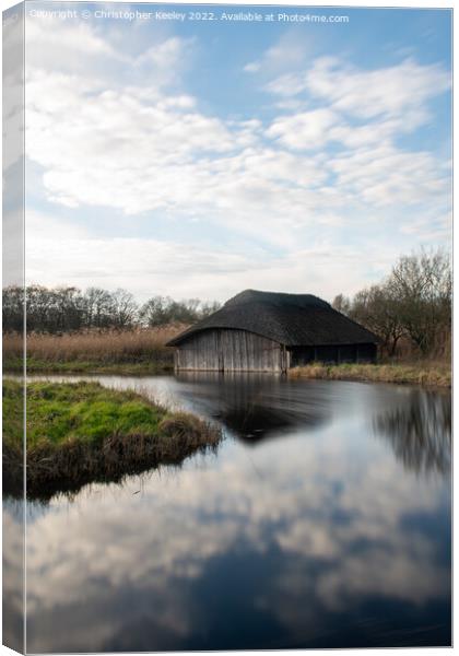 Reflections on Hickling Broad Canvas Print by Christopher Keeley